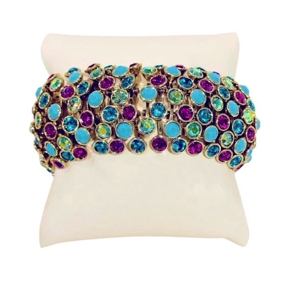 Nordstrom’s Sequin Sparkling Multicolor‎ Stretch Bracelet NWT - Picture 2 of 5